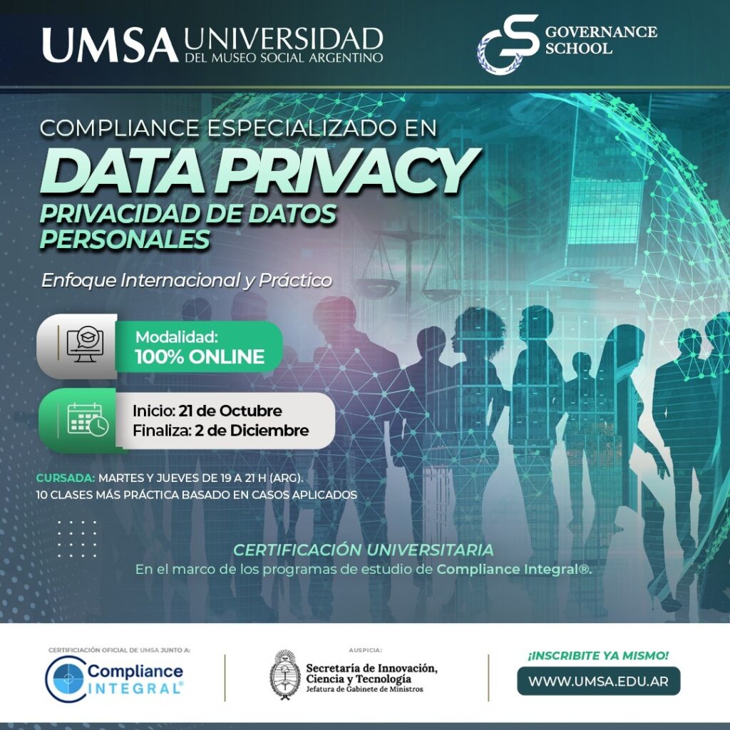 Compliance especializado en Data Privacy. Privacidad de datos personales