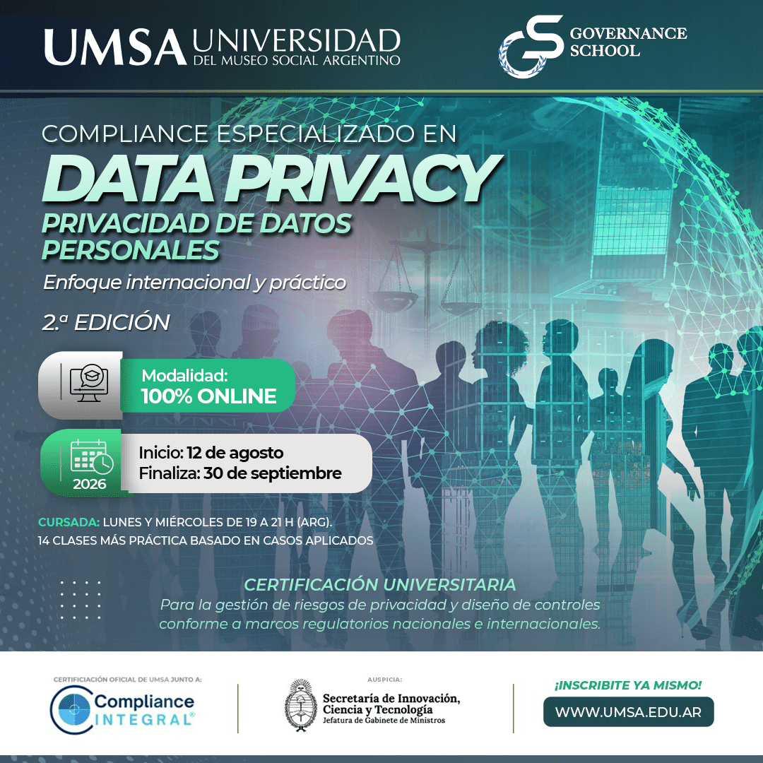 Compliance especializado en Data Privacy. Privacidad de datos personales