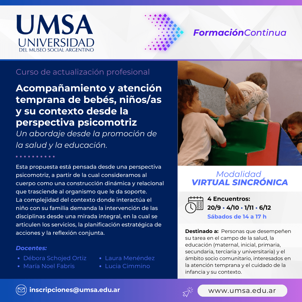 Curso “Acompañamiento y atención temprana de bebés, niños/as y su contexto desde la perspectiva psicomotriz”