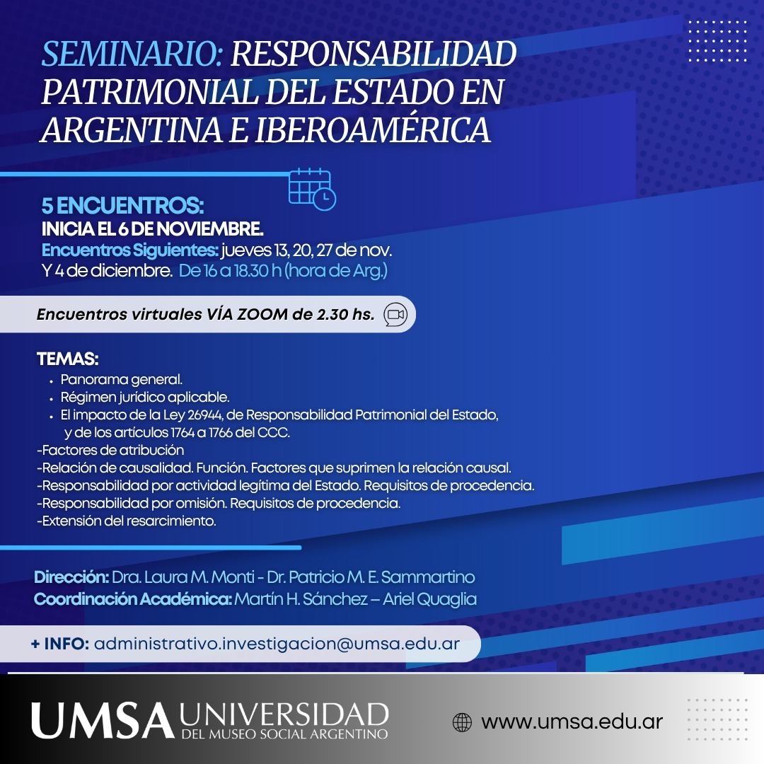 Seminario: Responsabilidad Patrimonial del Estado en Argentina e Iberoamérica