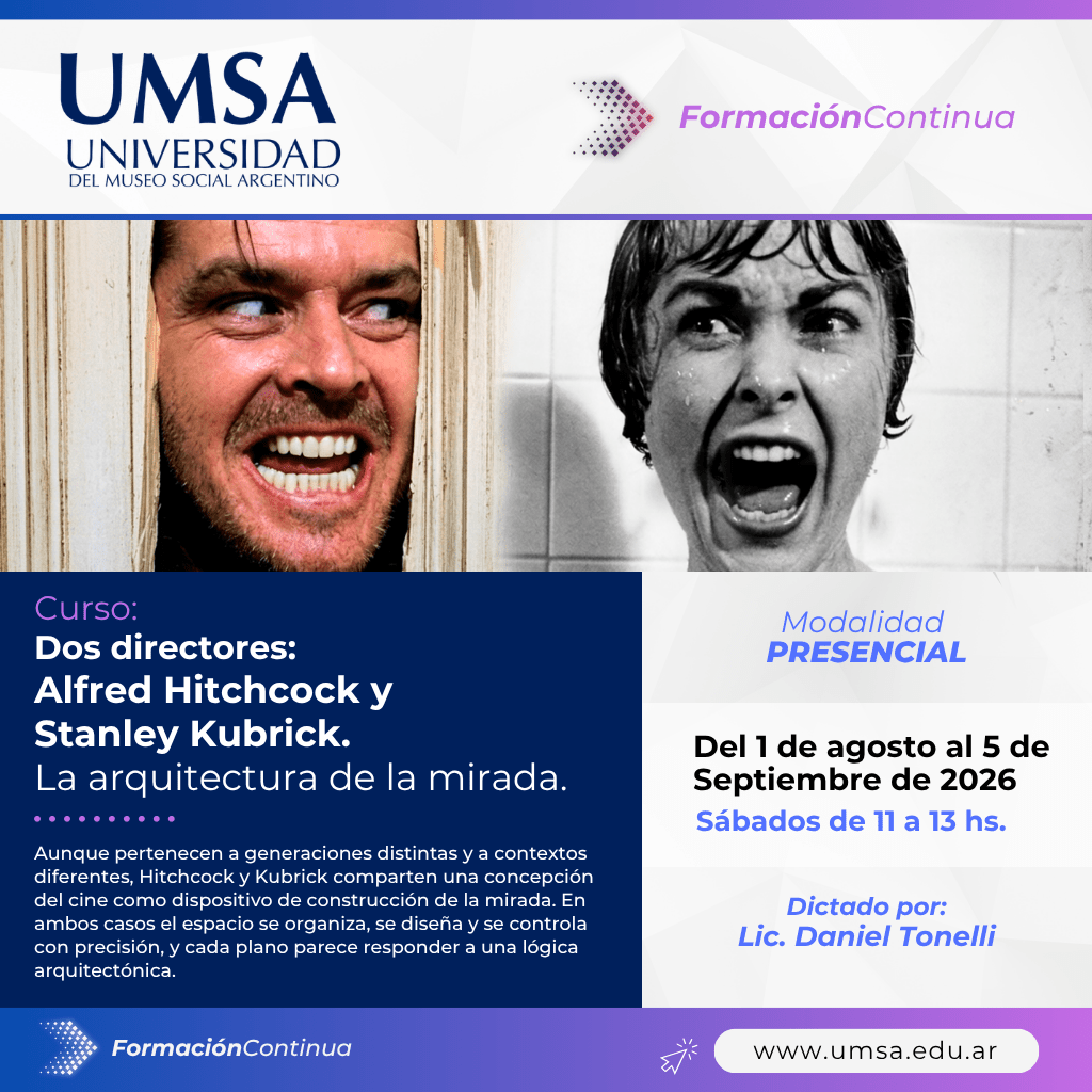 Ciclo de Arte: “Dos directores: Alfred Hitchcock y Stanley Kubrick. La arquitectura de la mirada”.
