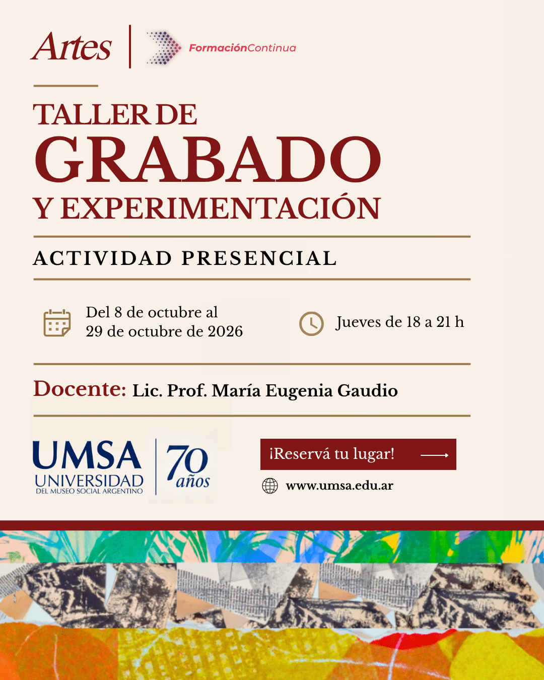 Ciclo de Arte: Taller de grabado y experimentación