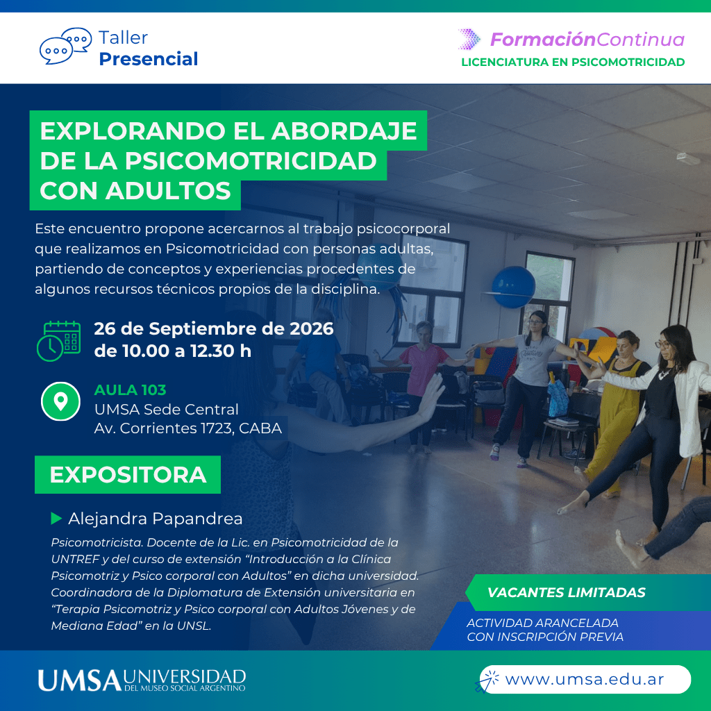 Explorando el abordaje de la Psicomotricidad con Jóvenes Adultos y de Mediana Edad