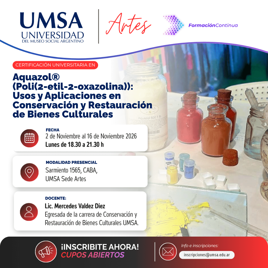 Certificación universitaria en Aquazol®: Usos y Aplicaciones en Conservación y Restauraciónde Bienes Culturales